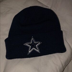 Navy Blue cowboys nfl Beanie with Star Logo unisex